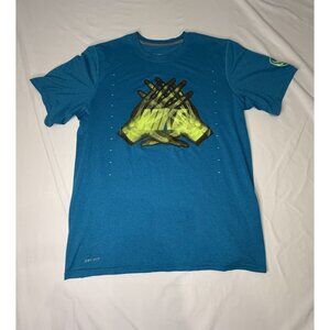 Nike Men's DRI FIT Blue Vapor Jet Football Tee Shirt LARGE